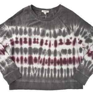 Beach Lunch Lounge Tie Dye Oversized Lightweight Sweatshirt Gray Size Medium NWT